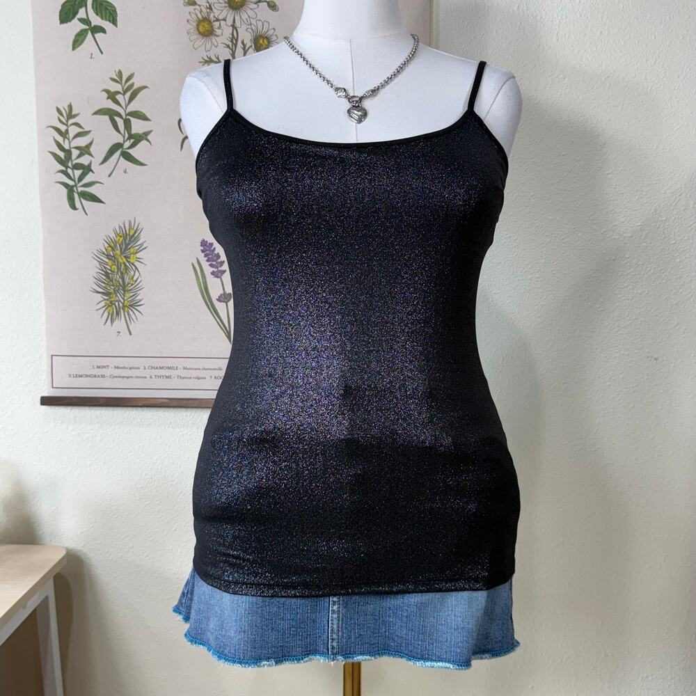 Y2k Shimmer Metallic Cami Top Trashy McBling Sexy Party Fairy Grunge Gyaru Gal M